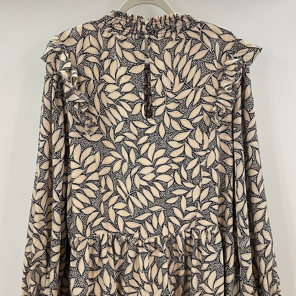 By Anthropologie Long Sleeve Printed Smocked Mini Dress 3X - Picture 13 of 14